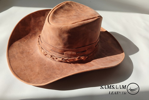 کلاه کابویی عسلی روشن (وینتیج)